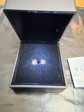 Round Simulated Crystal Stud Earrings
